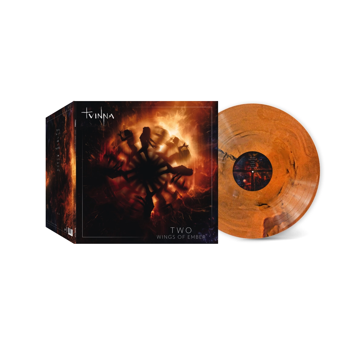 bnm--lp-bnm---tvinna---lp---two---wings-of-ember-(orange-w-black-marble) 1